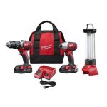 2697-22CTL COMBO INALÁMBRICO DE 2 HERRAMIENTAS ROTOMARTILLO 1/2? M18 +  LLAVE DE IMPACTO COMPACTA HEXAGONAL 1/4?  M18 CON CARBONES 18 VOLTIOS ION DE LITIO CON DOS BATERIAS COMPACTAS 1.5 AMP  + CARGADOR + MALETA DE ALMACENAJE. + Linterna/lámpara LED M18