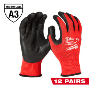 48-22-8932B GUANTES ANTICORTE NIVEL 3 BAÑADOS EN NITRILO TALLA GDE 12PZAS